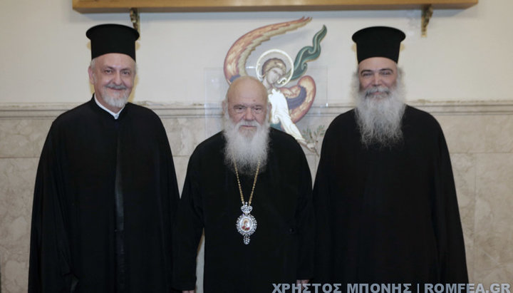 Abp. Ieronymos with the Phanar deligation