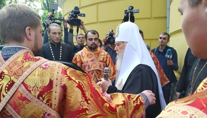 After the "liturgy", Filaret did not answer the journalists’ questions