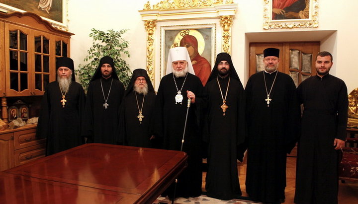 The clerics of the three Local Churches met with the abbot of the Pochaev Lavra. Photo: Pochaev Lavra