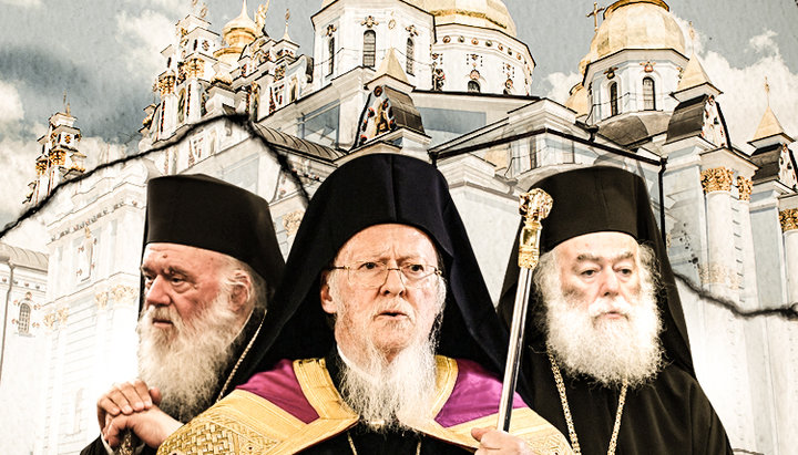 Archbishop Ieronymos, Patriarch Bartholomew and Patriarch Theodore. Photo: UOJ