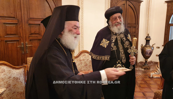 Patriarch Theodore and Patriarch Tavadros II. Photo: romfea.gr