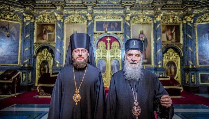 His Holiness Patriarch Irinej (Gavrilovic) of Serbia and Bishop Victor (Kotsaba) of Baryshevka. Photo: Telegram