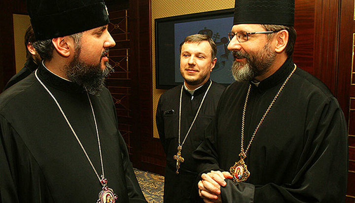 Head of the OCU Epiphany Dumenko and the head of the UGCC Sviatoslav Shevchuk. Photo: ria.ru