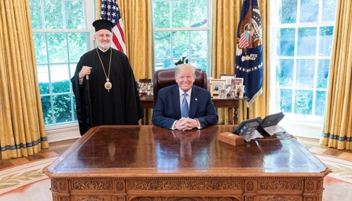 Archbishop Elpidophoros and Donald Trump. Photo: 3rm.info