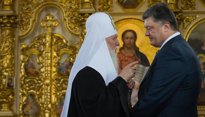 Head of the liquidated UOC-KP Filaret and ex-president of Ukraine Petro Poroshenko. Photo: president.gov.ua