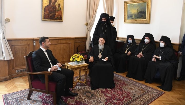 A meeting of the President of Ukraine Vladimir Zelensky and Ecumenical Patriarch Bartholomew. Photo: orthodoxtimes.com