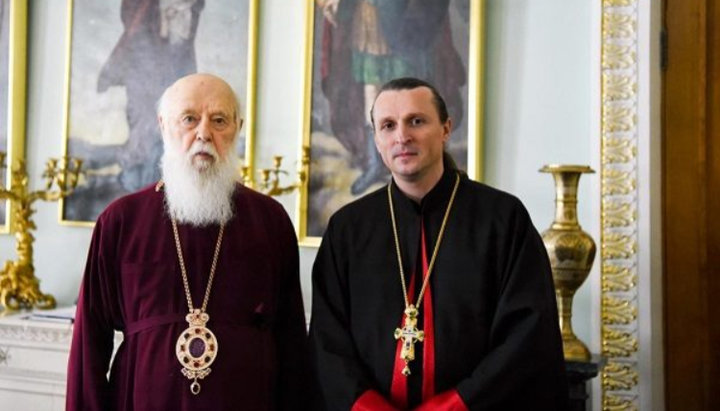 Filaret Denisenko and the head of the European Dean's Office of the UOC-KP Vladimir Chaika. Photo: facebook.com