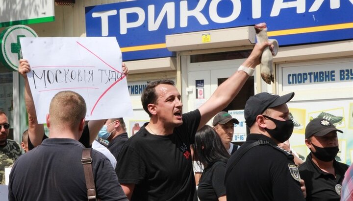 Stanislav Proshchenko, a participant in the attack on the сross procession of the UOC in Nizhyn. Photo: orthodox.cn.ua