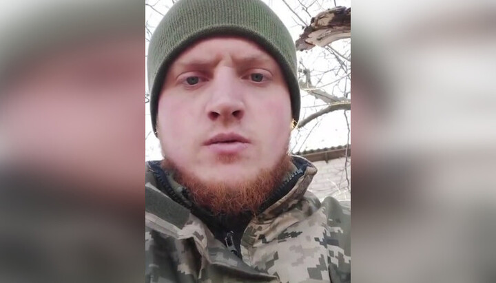 Ivan, an Orthodox soldier of the AFU. Photo: a video screenshot from the Telegram channel +МИРЯНИ ЗАХИСНИКИ УКРАЇНИ+ (“Laymen Defenders of Ukraine”)