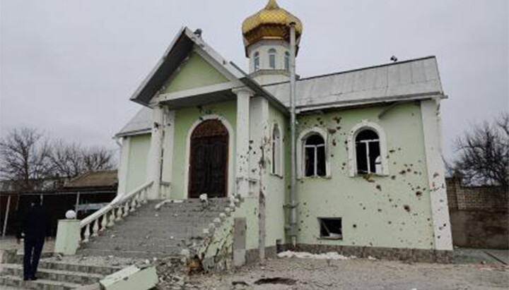 The UOC Church of St Anthony of the Caves in Antonivka after shelling. Photo: Kherson Eparchy