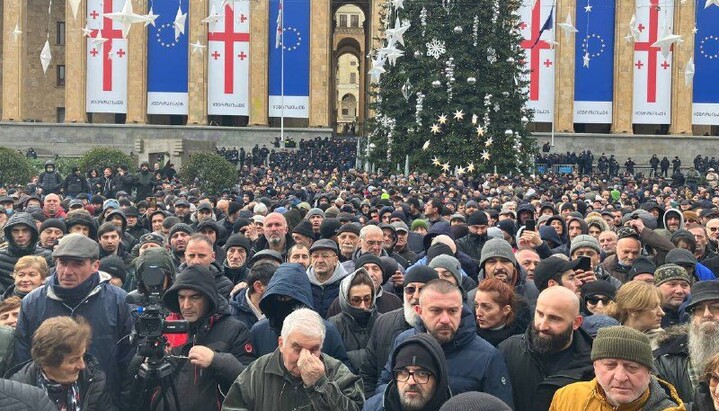 A rally in front of the Georgian parliament. Photo: newsgeorgia.ge