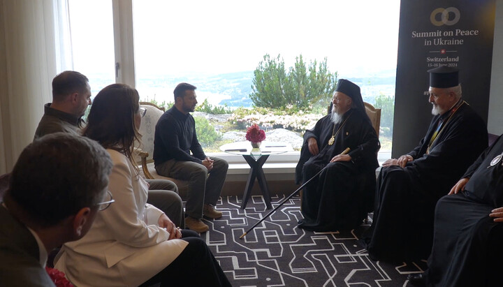 Volodymyr Zelensky and Patriarch Bartholomew. Photo: Screenshot from Telegram channel t.me/V_Zelenskiy_official