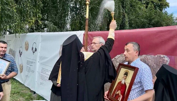 Prayer service held at the Tithe Church site in honor of the patronal feast