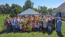 In Cherk, congregation and priest deprived of their church pray in a tent