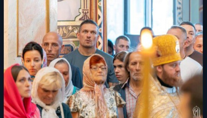 Oleksandr Usyk at the Kyiv-Pechersk Lavra. Photo: UOC