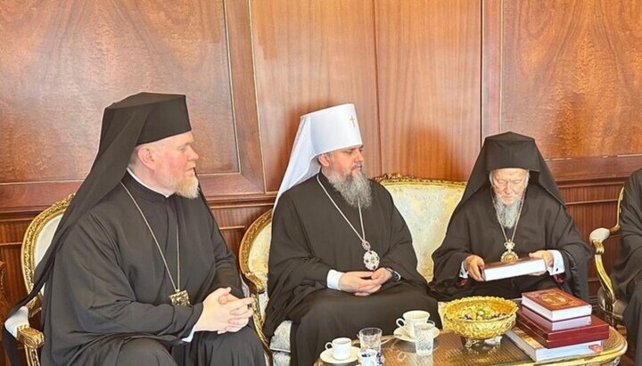 Evstratiy Zoria, Epifaniy Dumenko, Patriarch Bartholomew. Photo: OCU