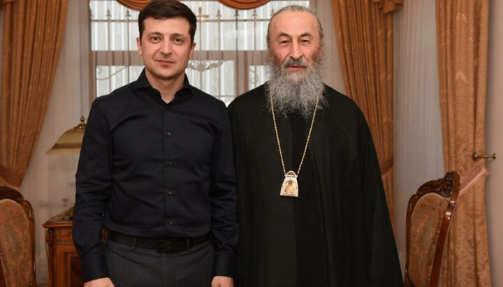 His Beatitude Metropolitan Onuphry and President Volodymyr Zelensky. Photo: Hromadke