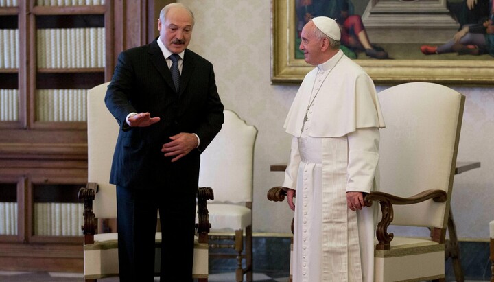 President of Belarus Alexander Lukashenko and Pope Francis. Photo: cdnn11