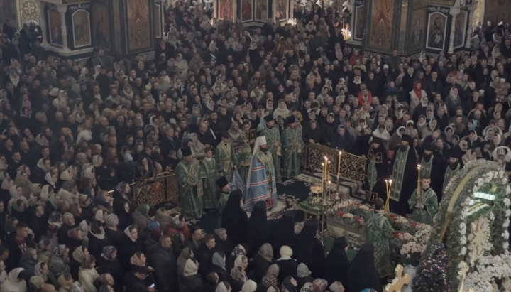 A service at the Pochaiv Lavra. Photo: MIR YouTube Channel